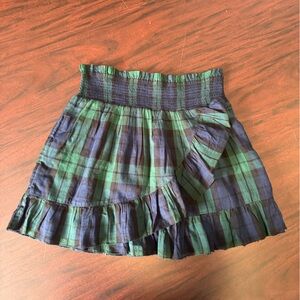 Vineyard Vines Green and Blue Plaid Mini Skirt